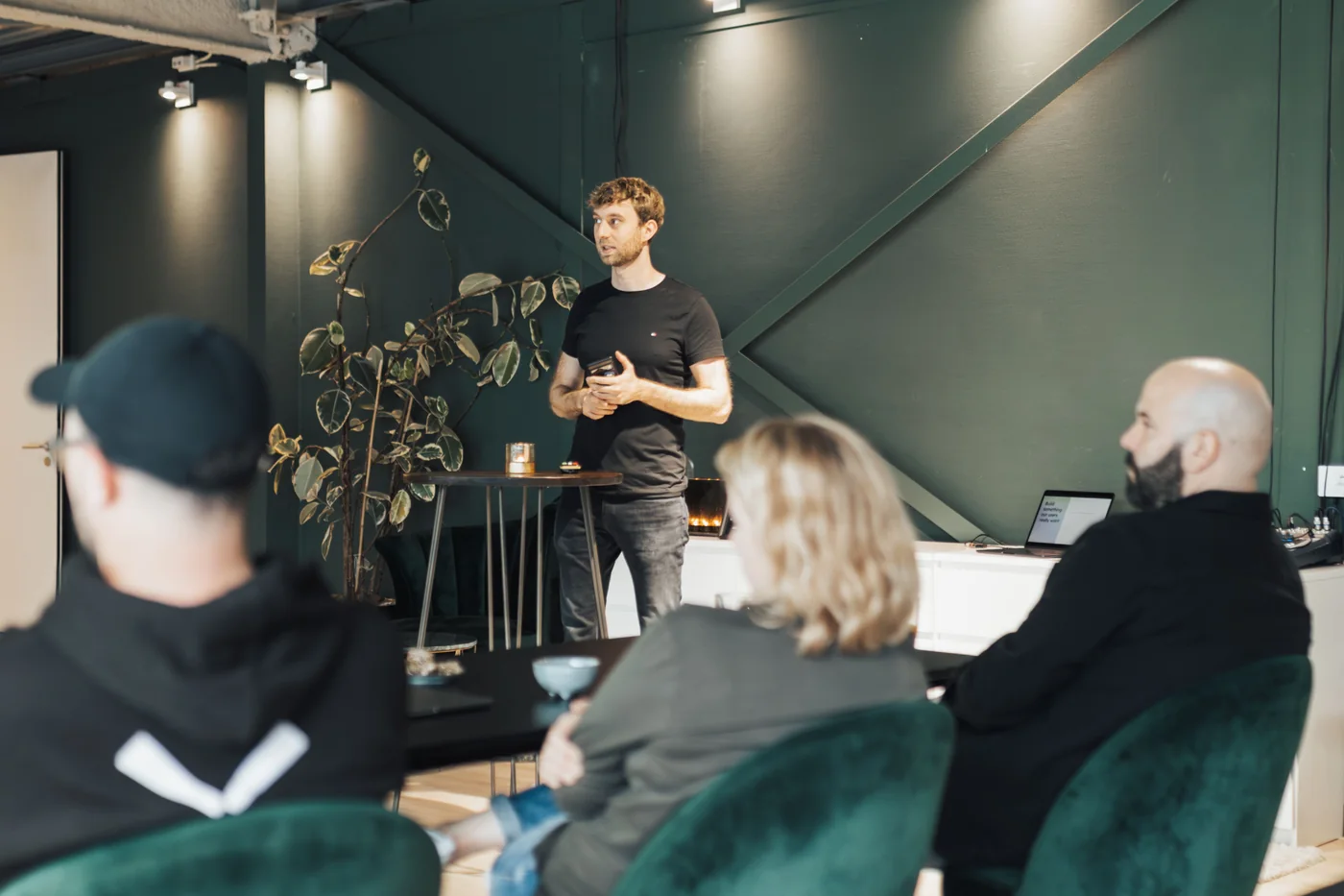 A first-time manager presenting to their team